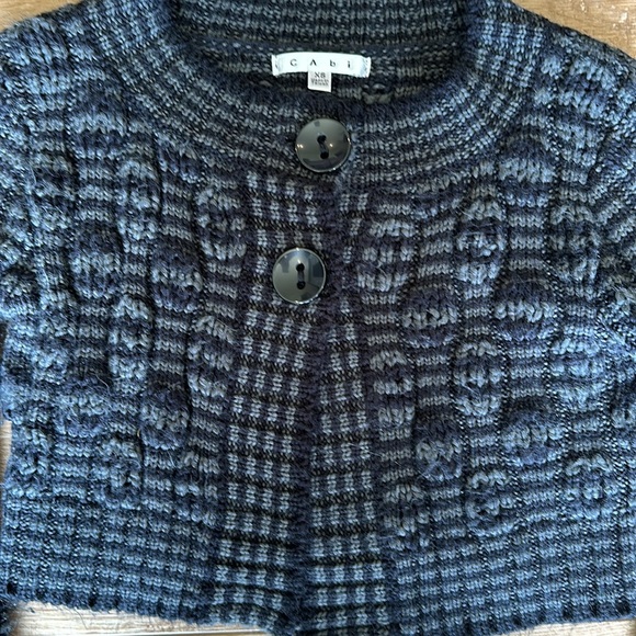 Cabi Black & Grey Whispy Crop Cardigan Sweater Size XS - Picture 7 of 9